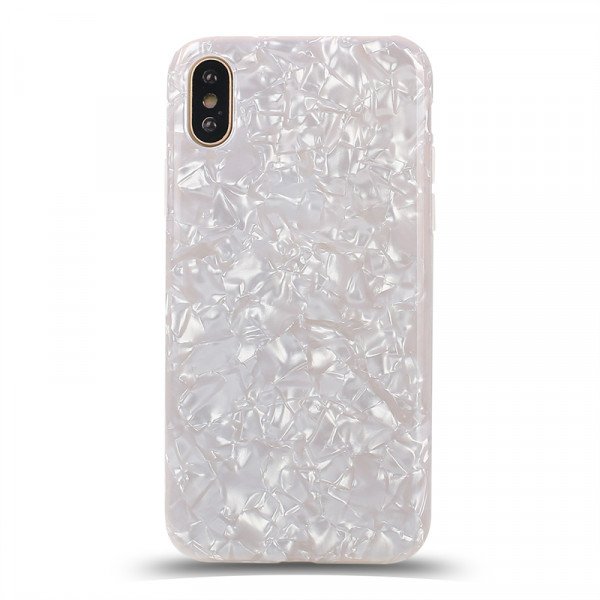 Wholesale iPhone Xs / X IMD Dream Marble Fashion Case (Rainbow White)